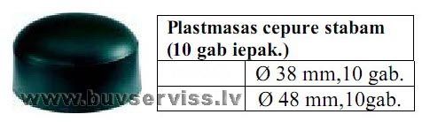 Stabu plastmasas cepures d-38mm 10 gab 